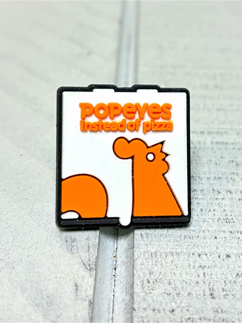 Fast Food Shoe Charm Popeyes Fried Chicken “Popeyes Instead Of Pizza” Accessory